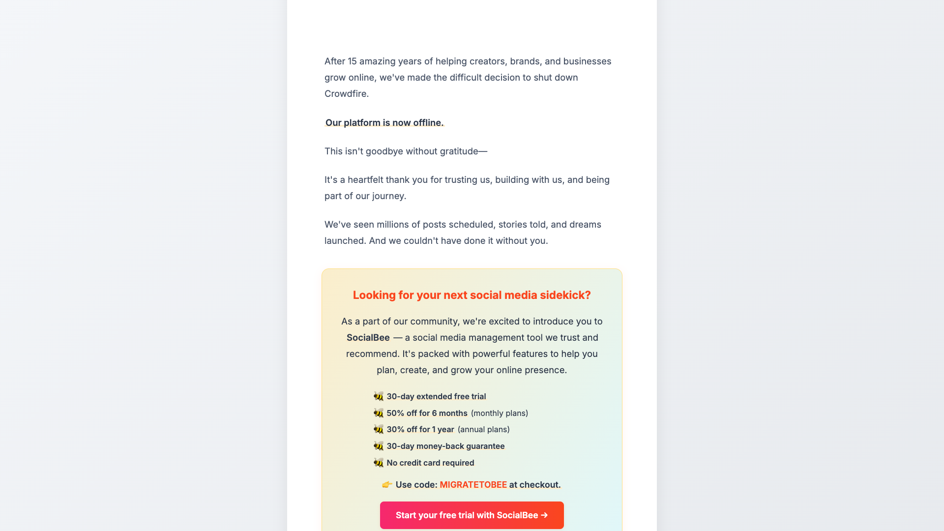 Pricing table showing plans