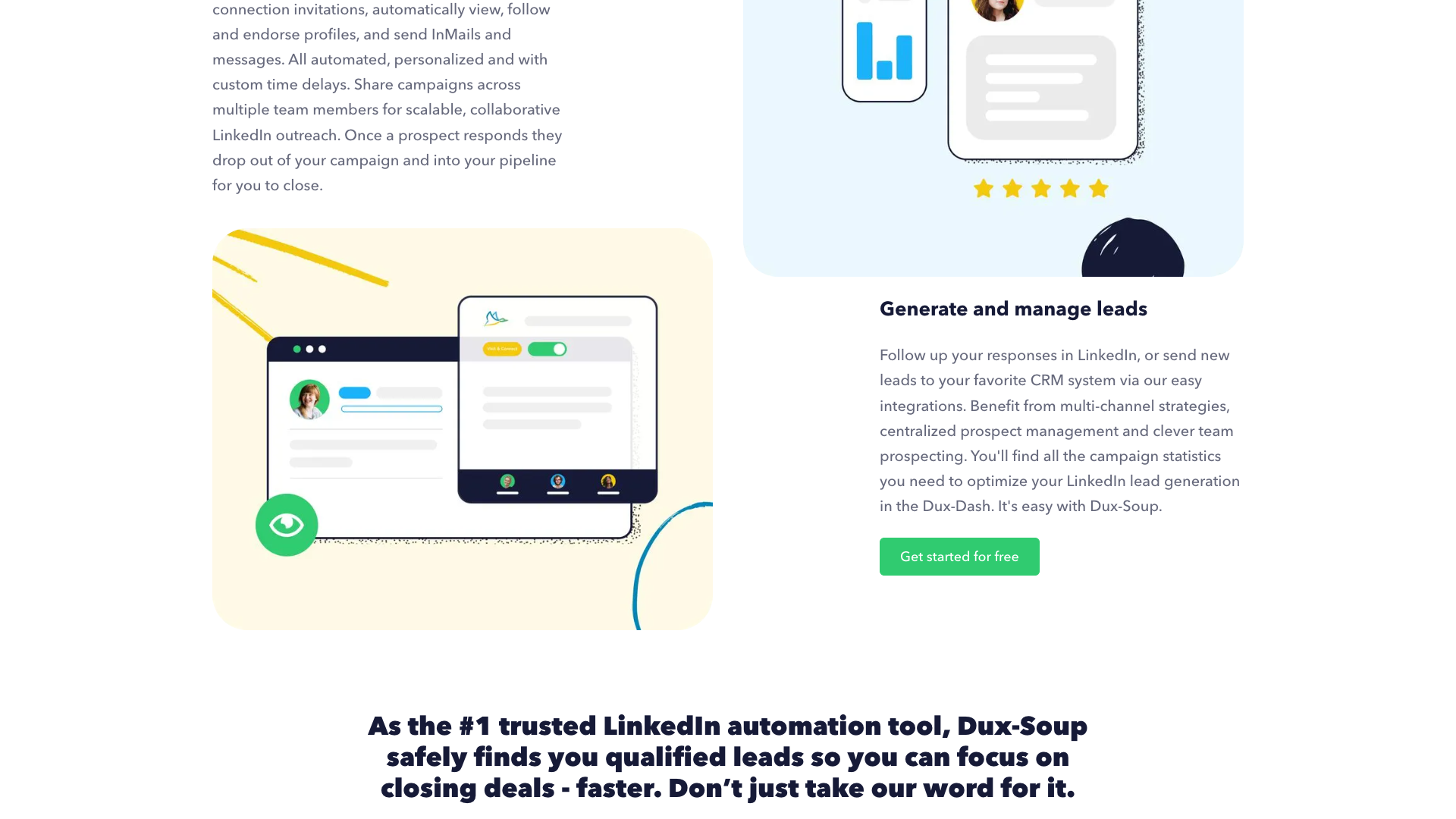 Testimonials section showcasing customer success stories