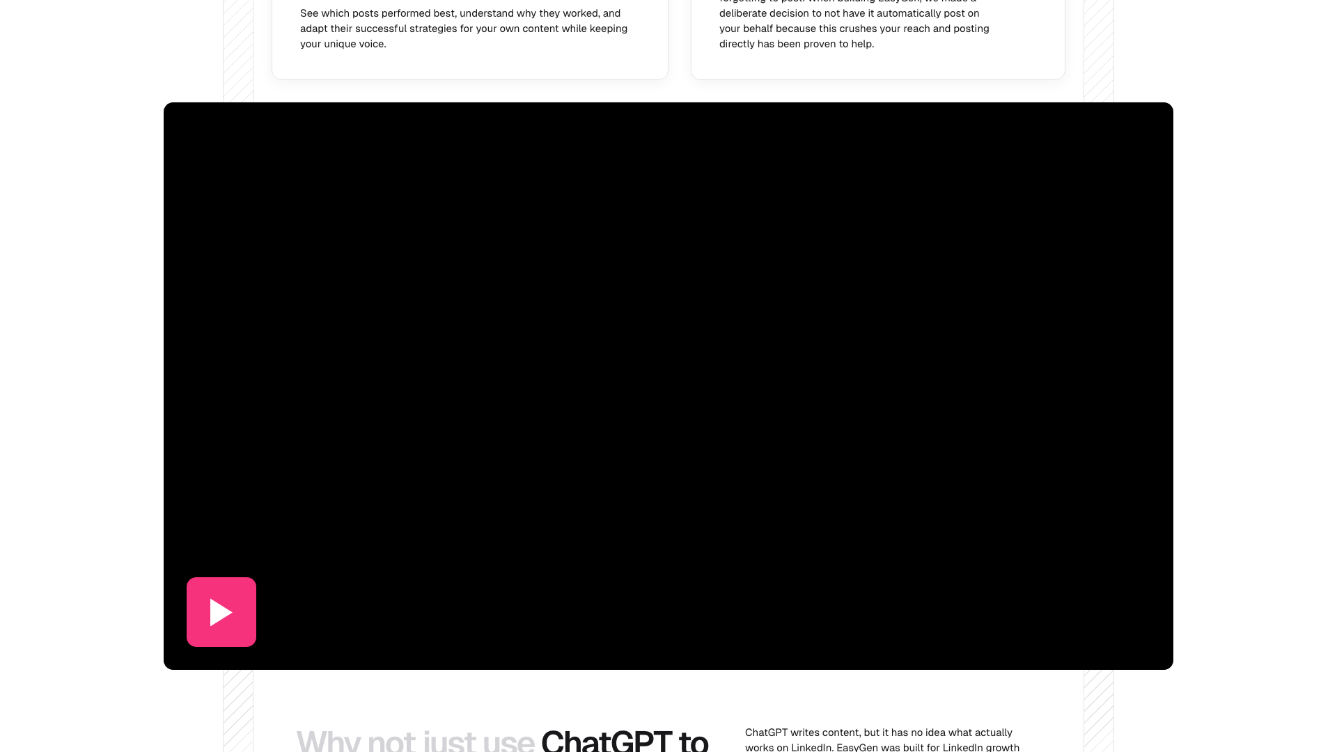 Features section on homepage highlighting EasyGen's capabilities