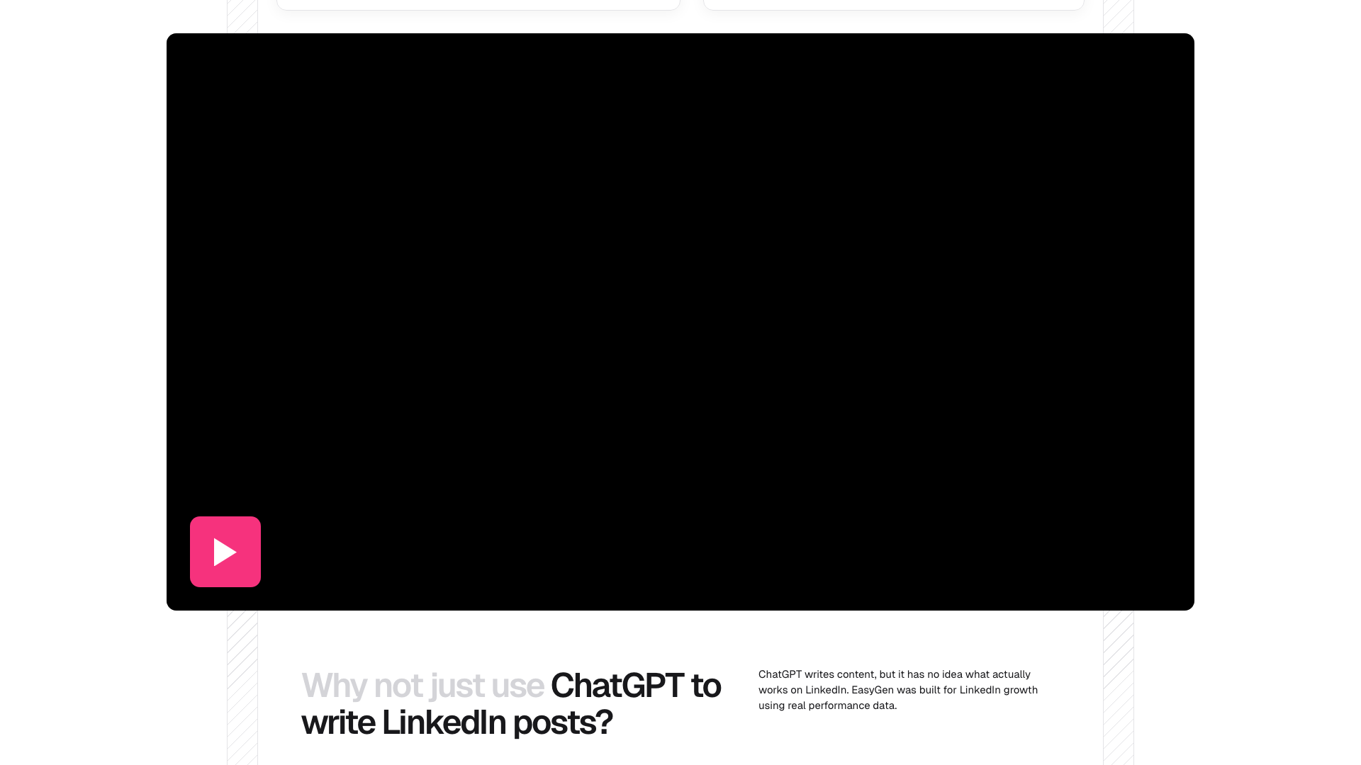 Creator-centric section on homepage emphasizing EasyGen's focus on LinkedIn
