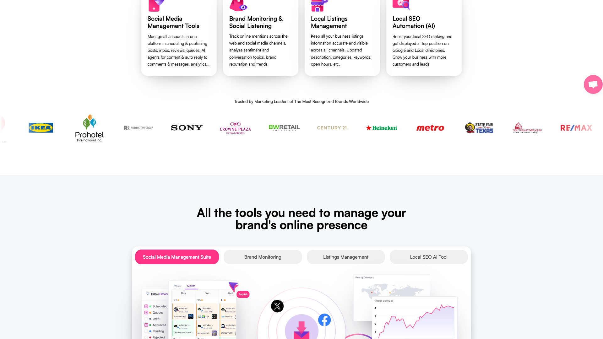 Social Inbox feature on homepage