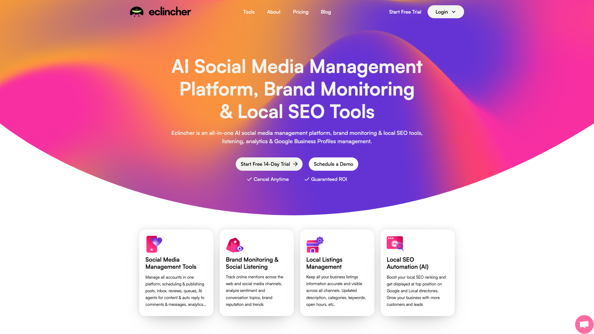 Local SEO features on homepage