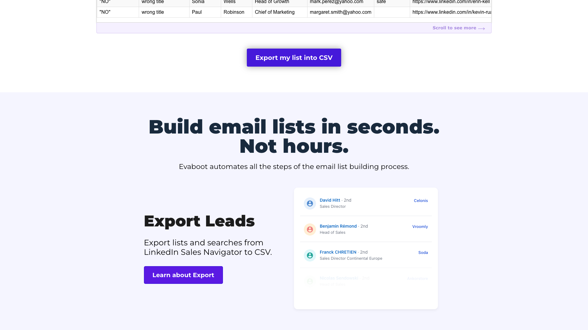 Features section on homepage highlighting core functionalities