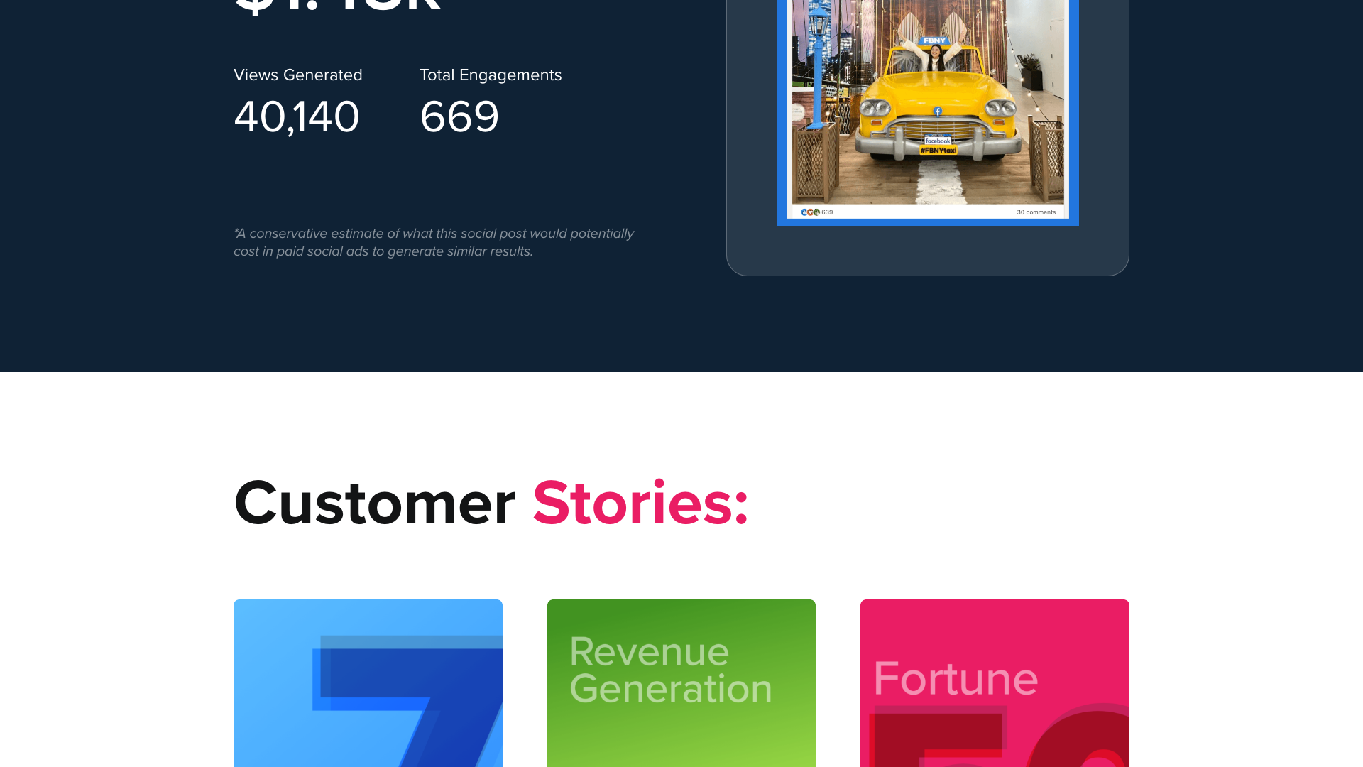 Customer stories showcasing social proof from high-growth and enterprise customers