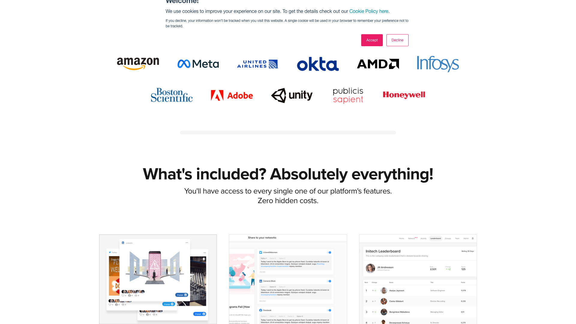 Pricing page showing request for pricing details