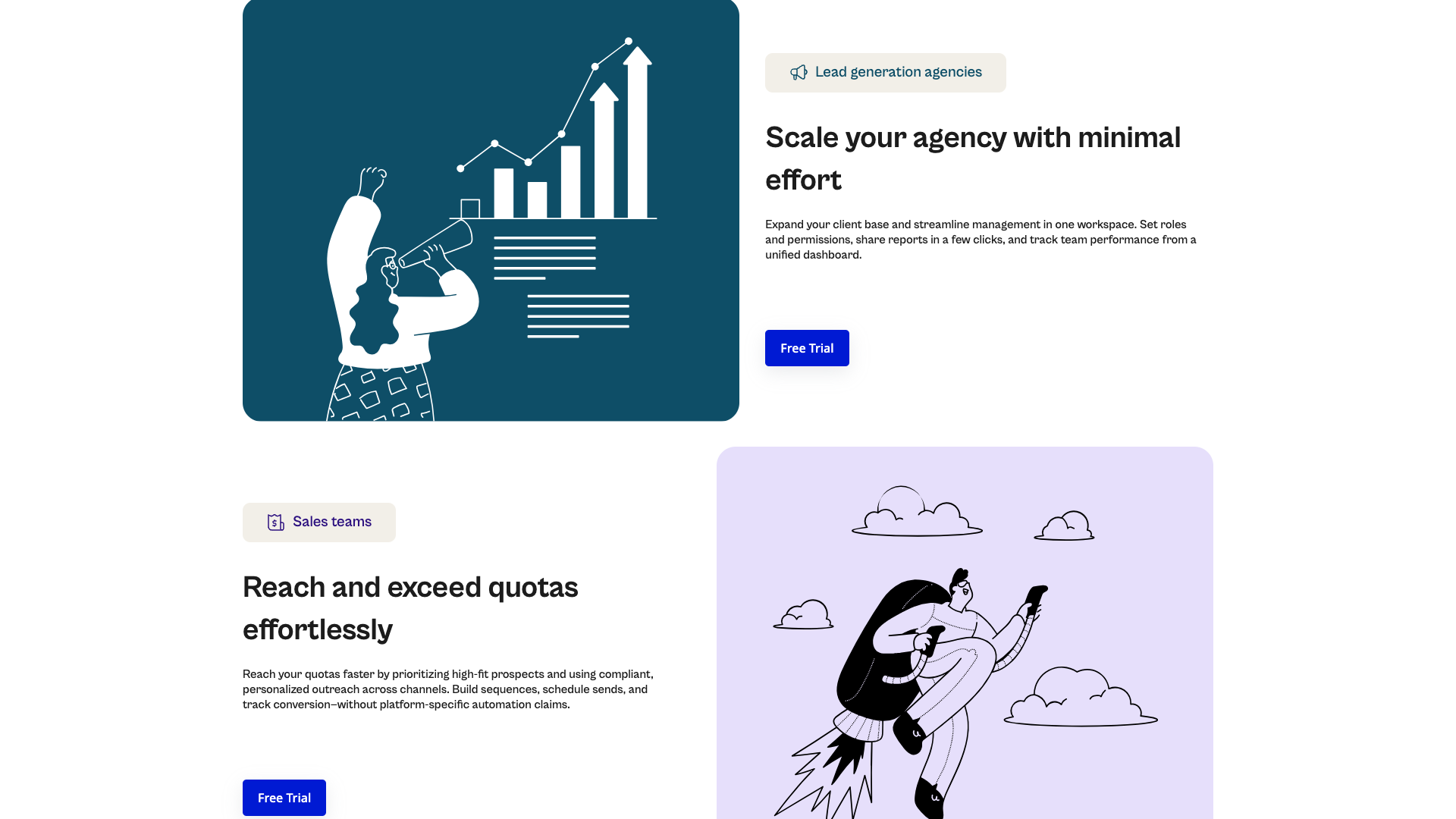 Features section on homepage