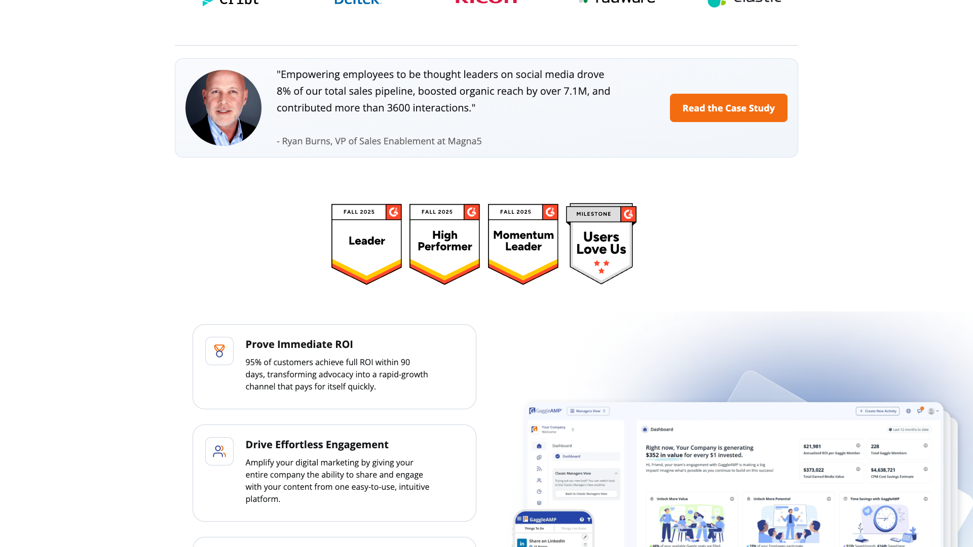 Features section on homepage