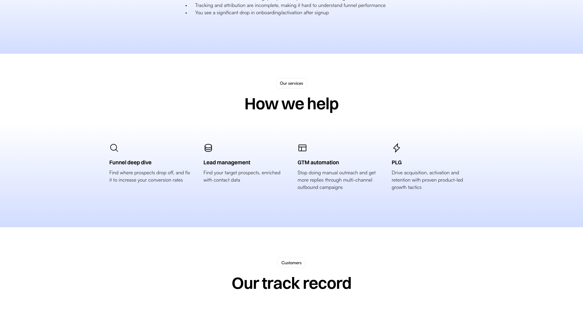 Section explaining why GrowthLead is a hands-on growth partner