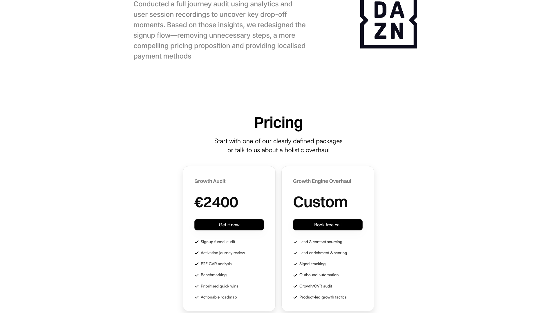 Contact section for inquiries about GrowthLead's services