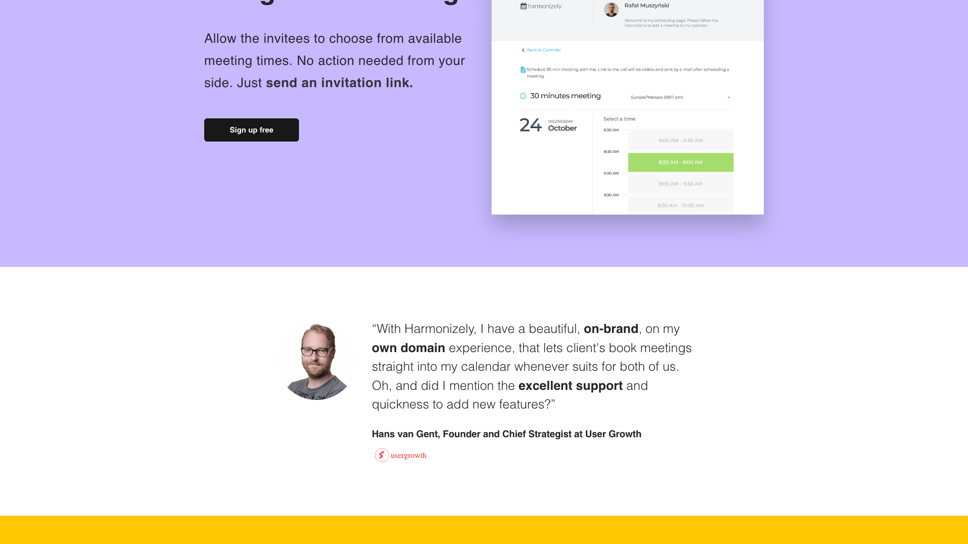 Features section on homepage