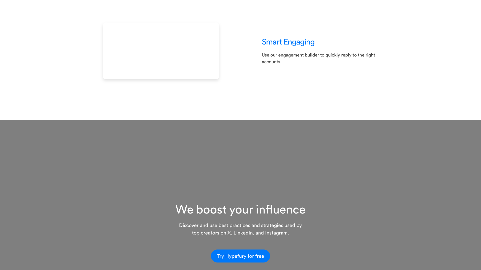 Testimonials section on homepage highlighting user feedback