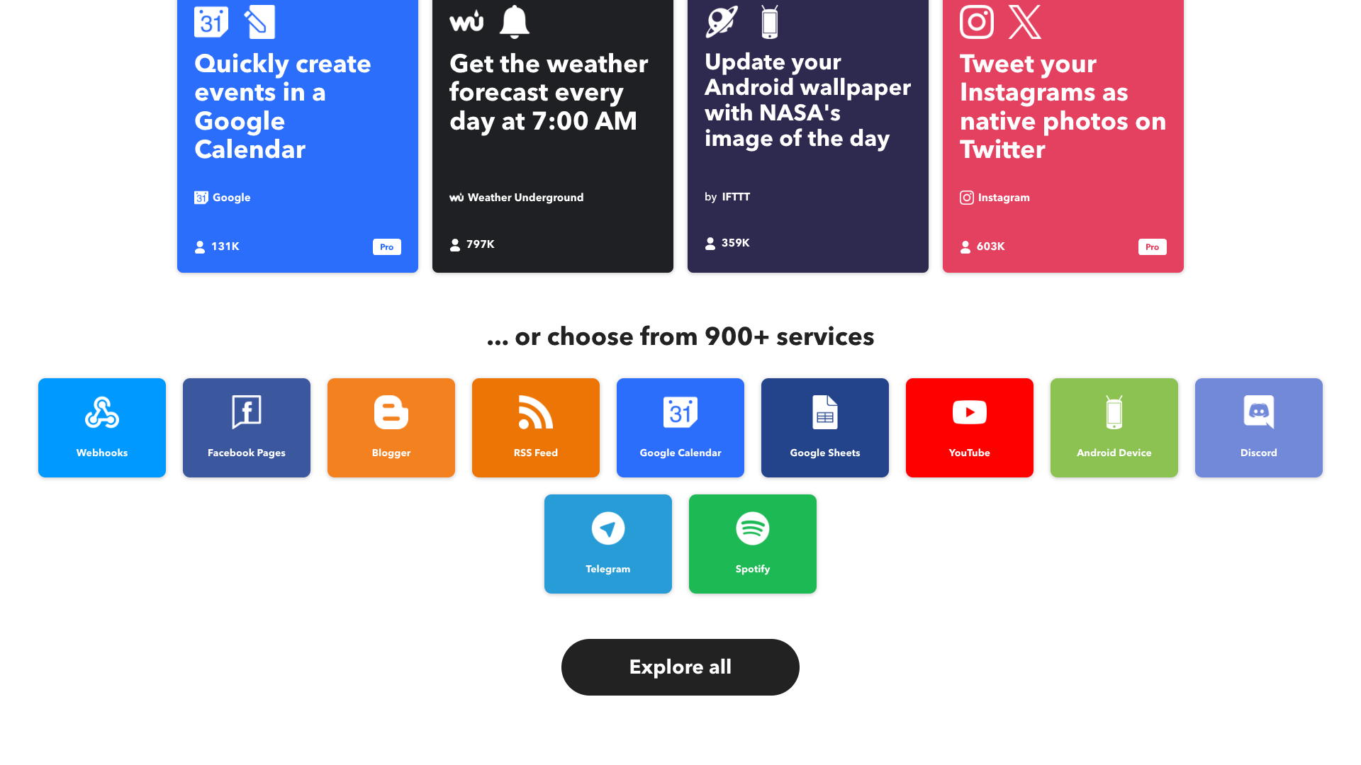 Homepage section discussing the community and user engagement