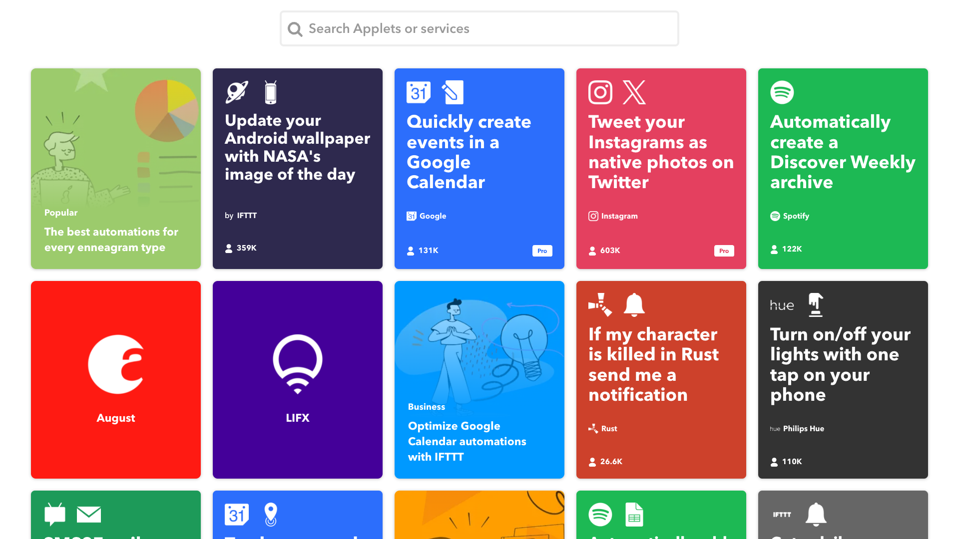 Pricing page outlining the features of each plan