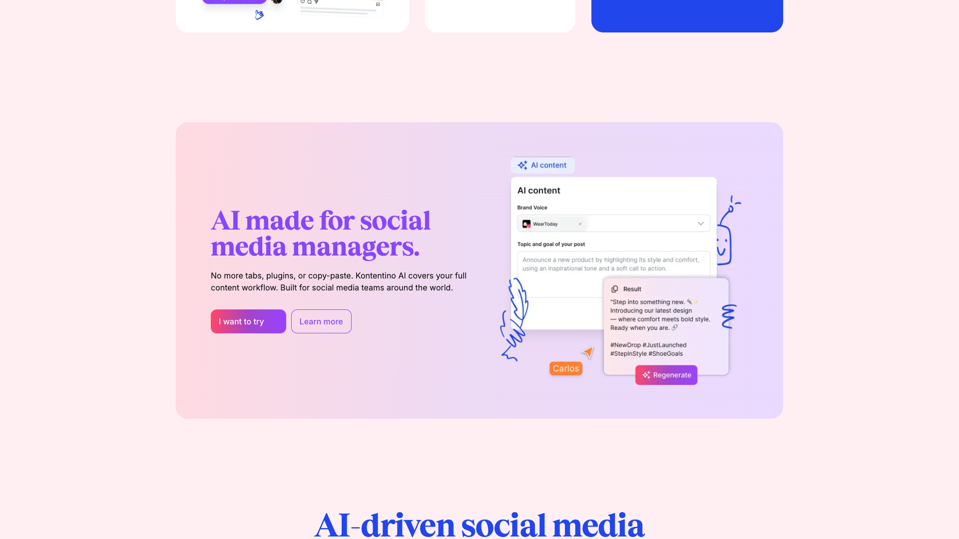 Testimonials section showcasing user feedback and quotes