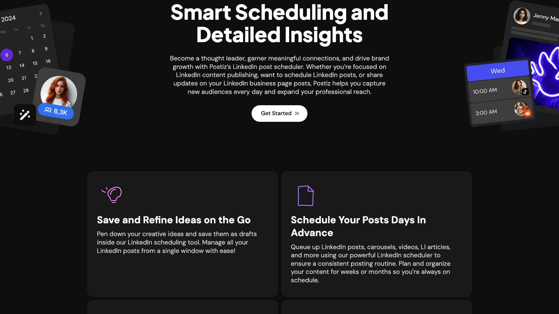 LinkedIn-specific features page