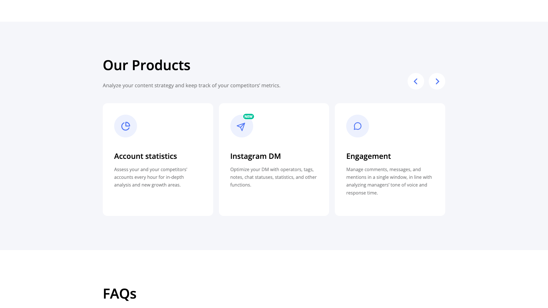 Pricing page showcasing testimonials and features