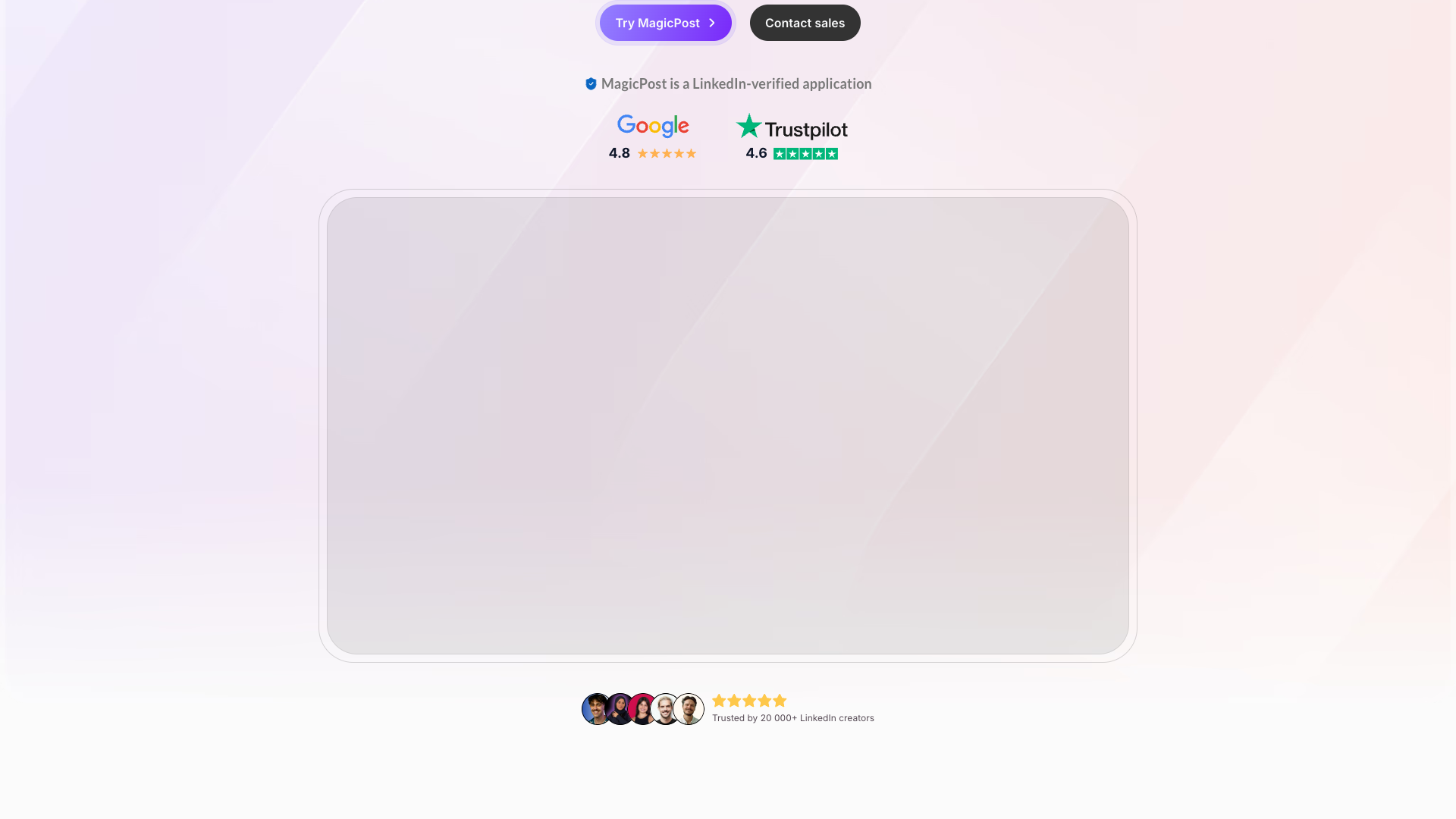 Features section on homepage highlighting core value proposition