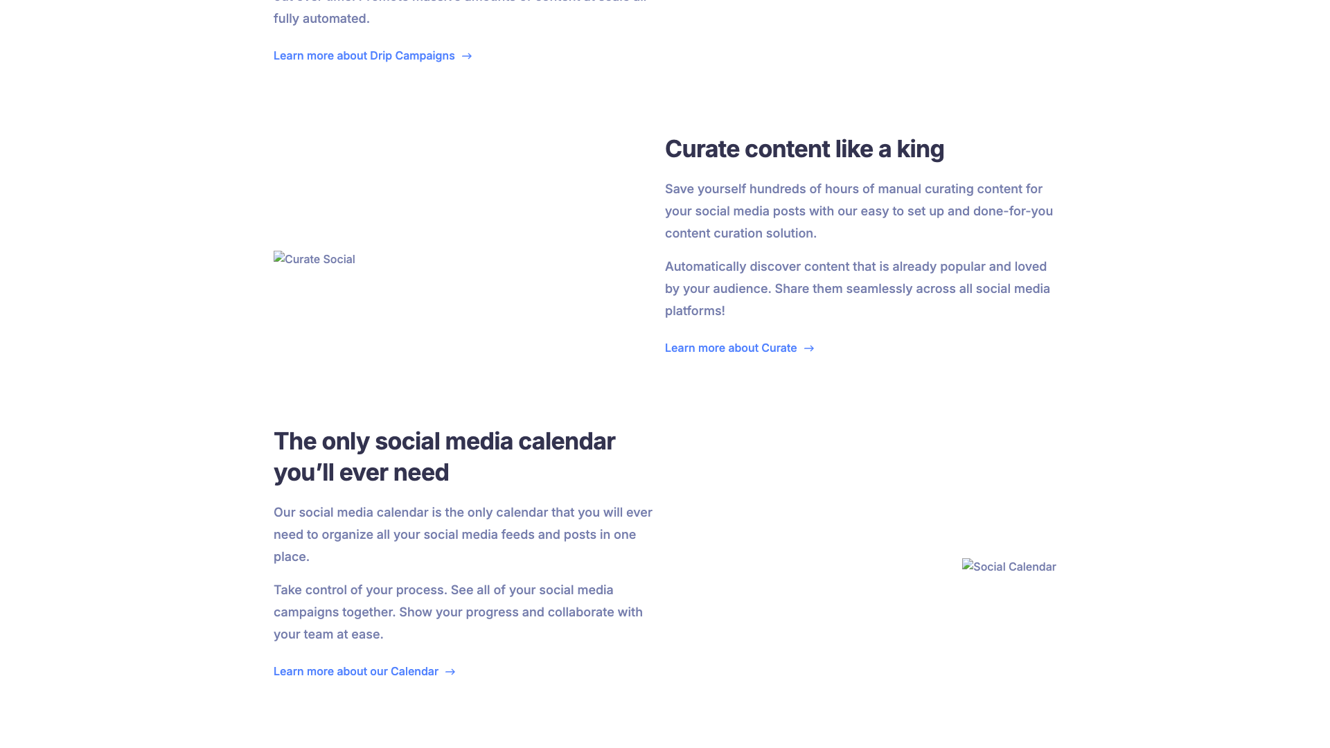 Customer testimonials section on homepage