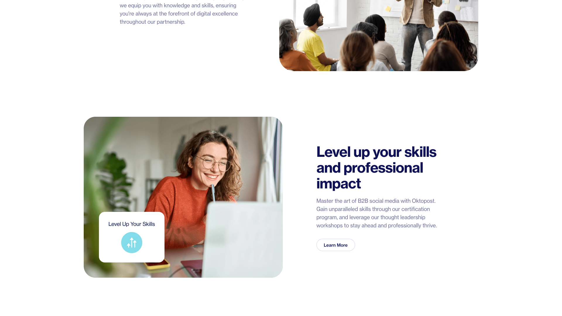 Customer testimonials and quotes on Oktopost's Customers page