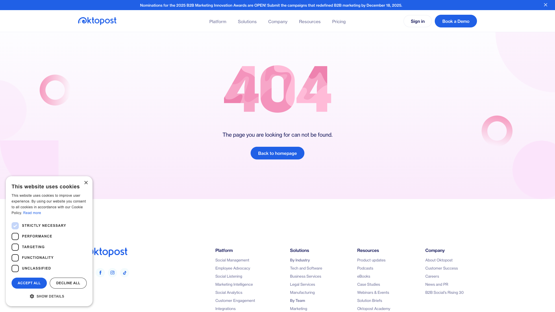 Pricing page showing pricing information