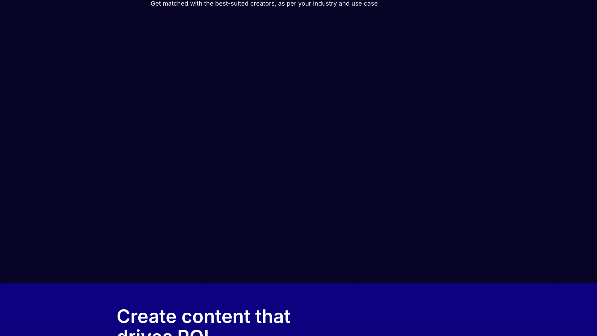 Case studies section highlighting success stories like CRED