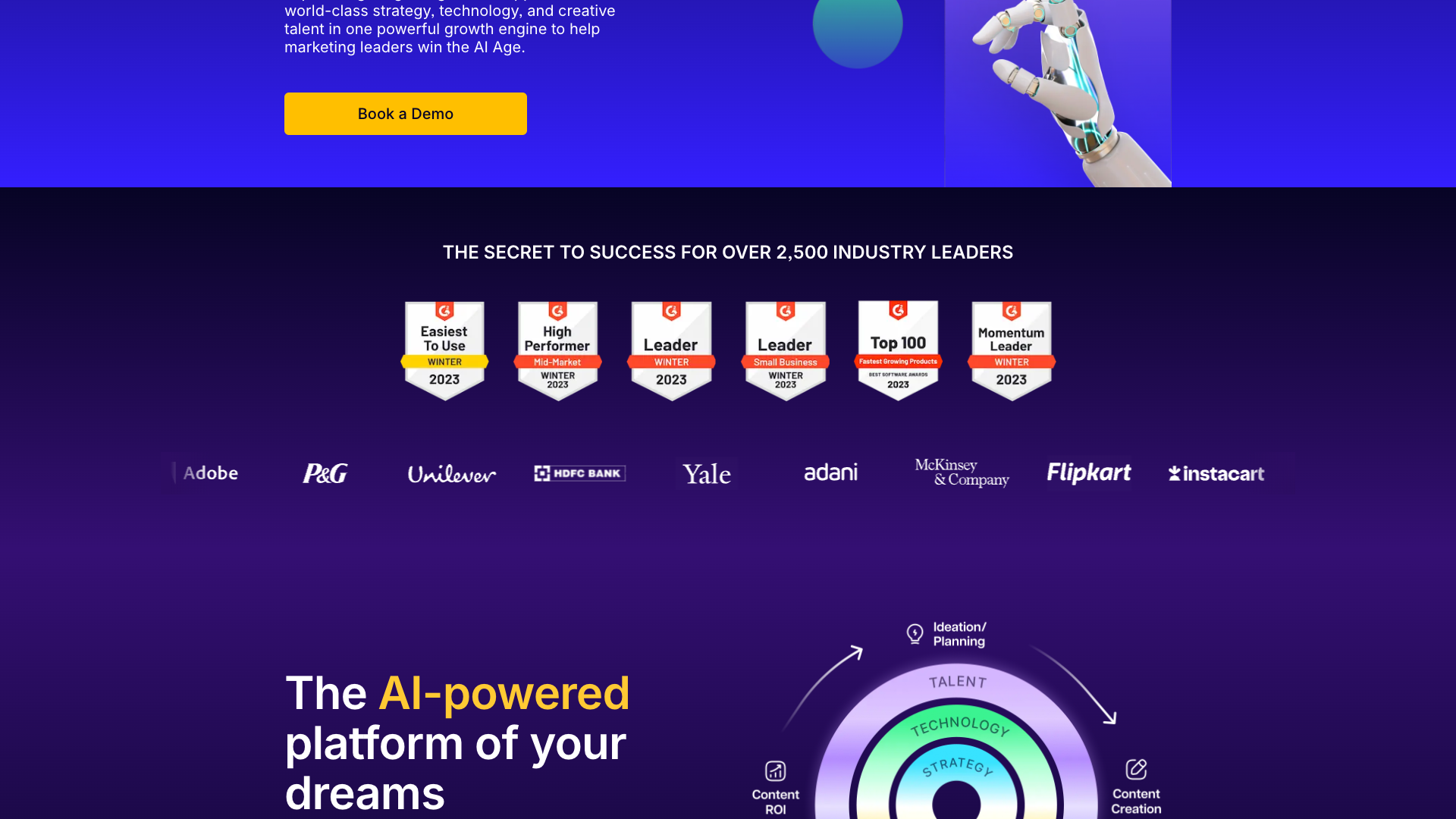 Analytics section demonstrating performance tracking features