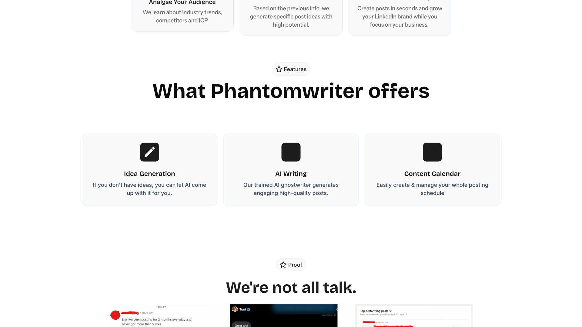 About section detailing the creator of Phantomwriter and its mission