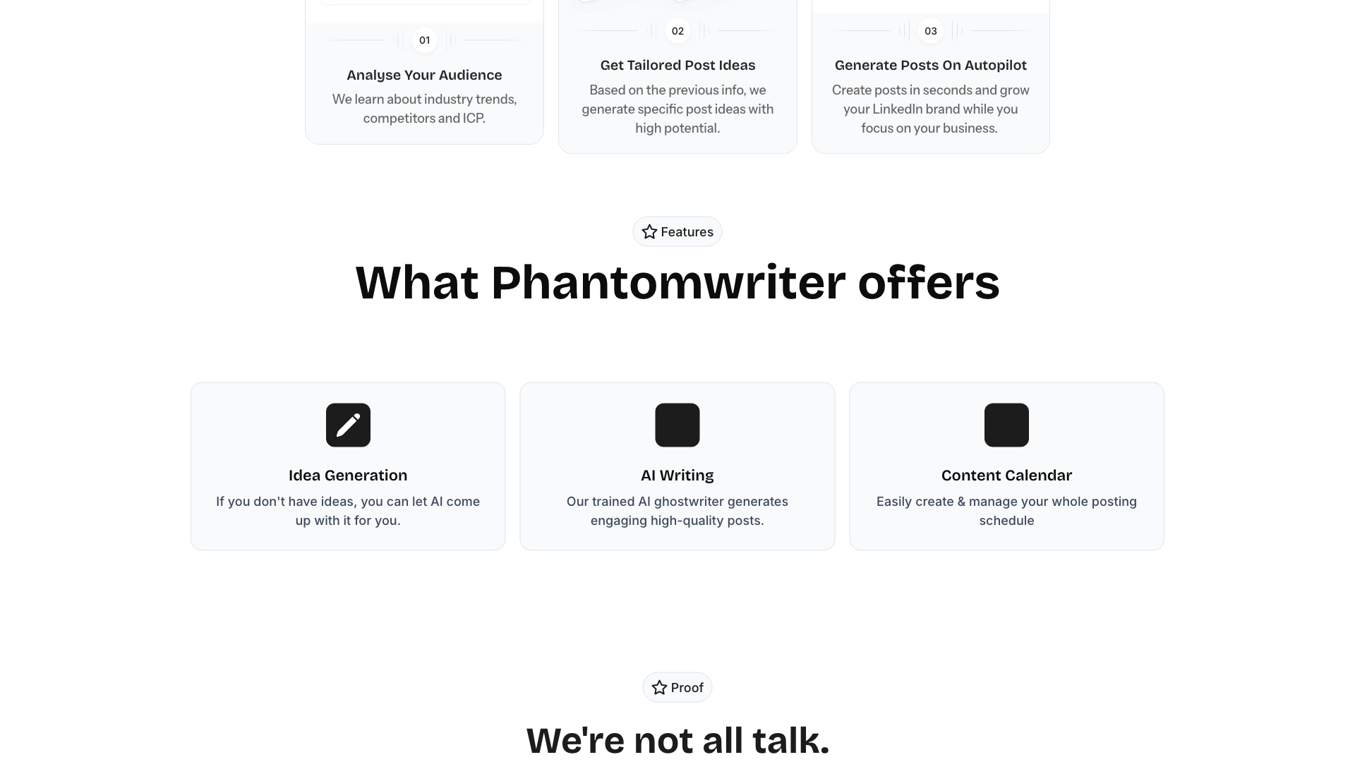 Features section outlining the capabilities of Phantomwriter