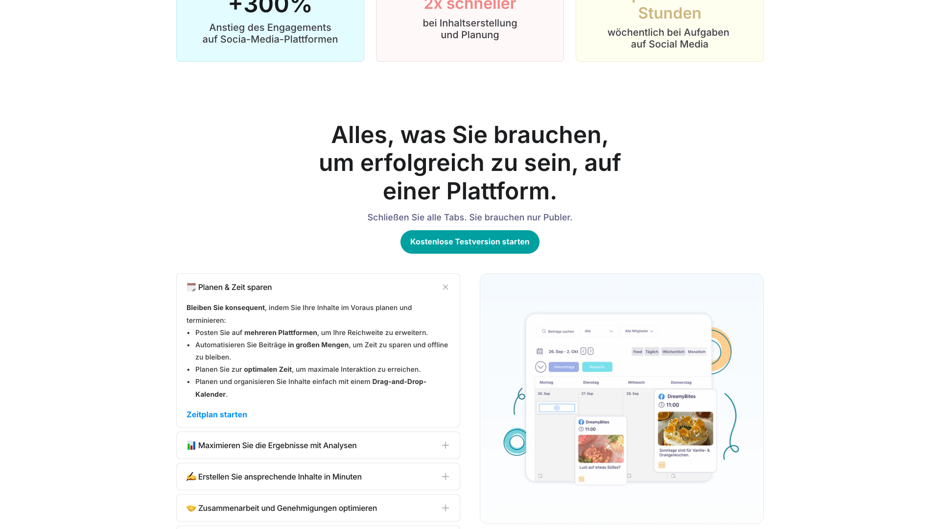 Features section on homepage outlining ease of use and automation
