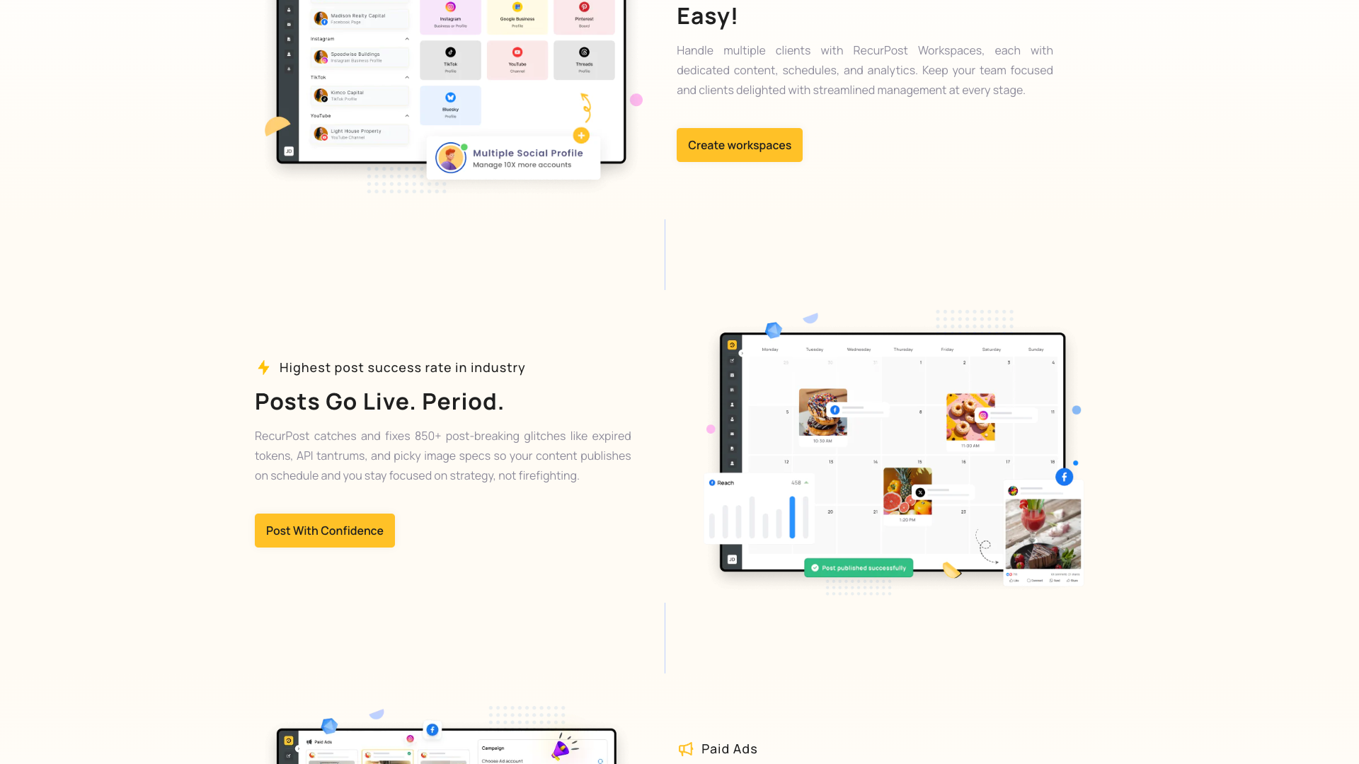 Features section on homepage highlighting key tools