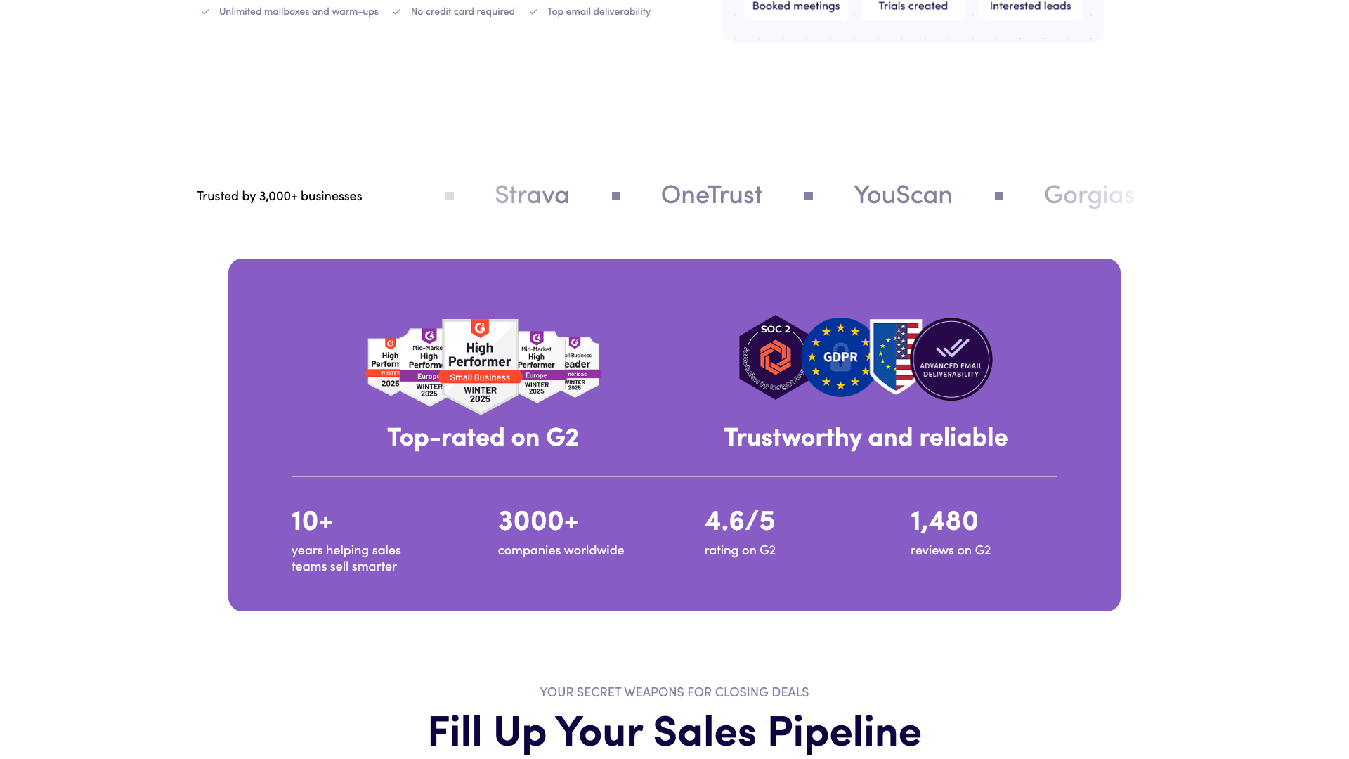 Contact us section on homepage