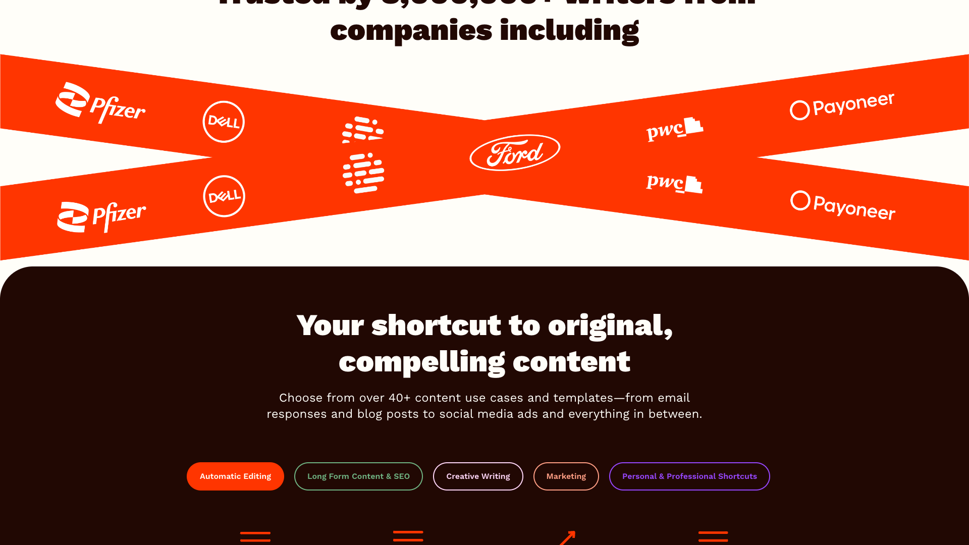 Creative and social content generation tools section