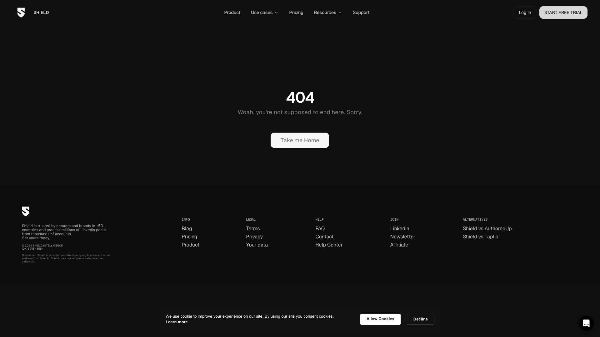 Pricing page showing Shield's subscription options