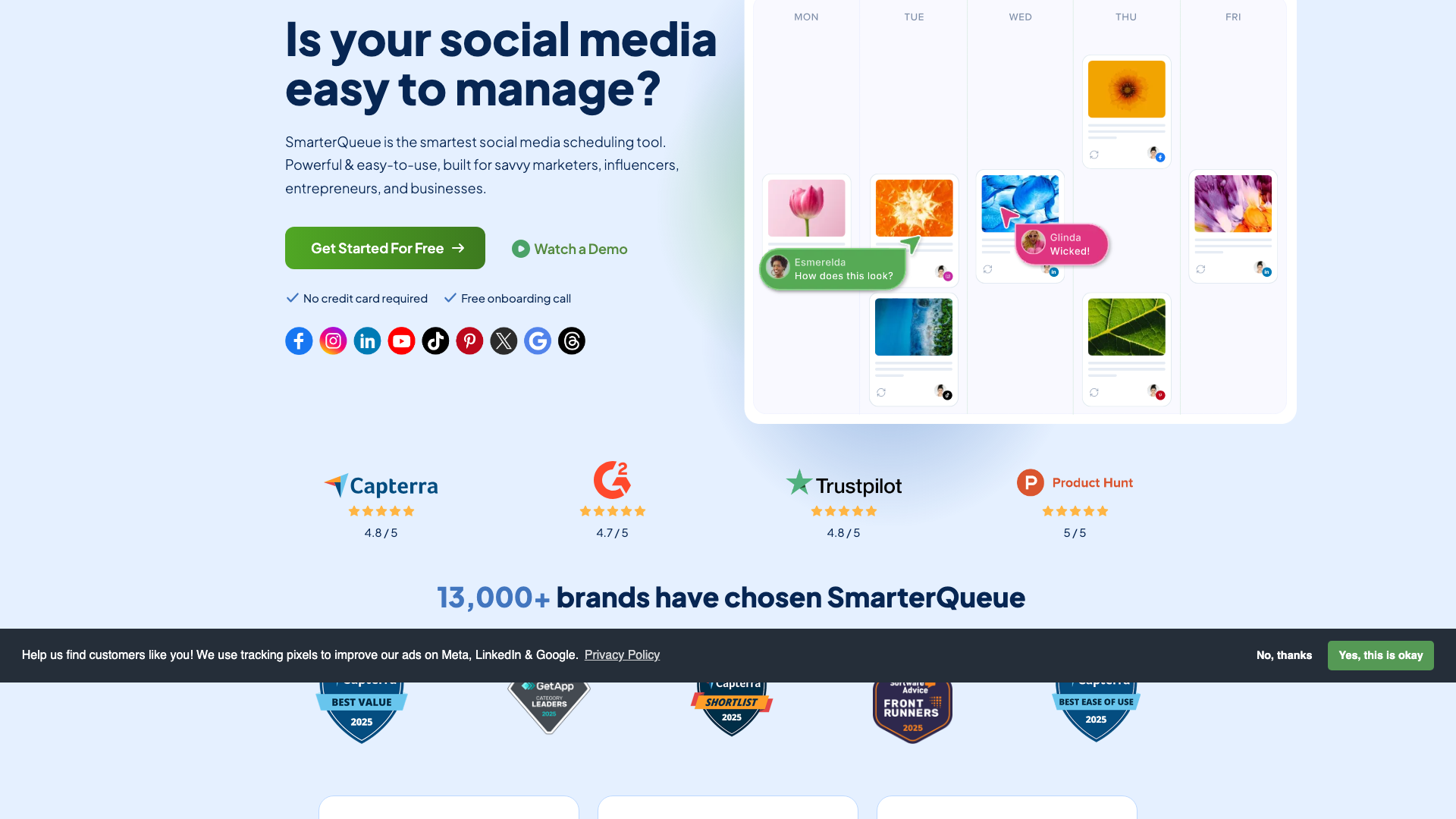 Features section on homepage