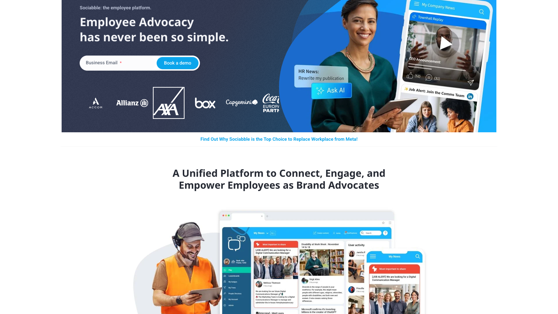 Features section on homepage