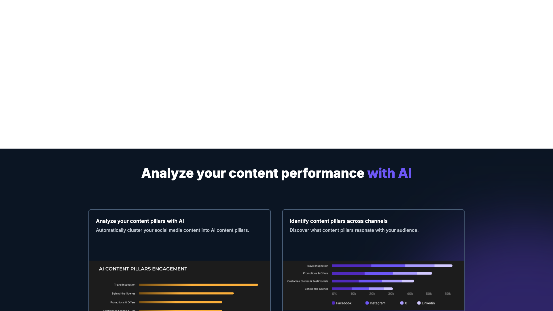 Features section on homepage