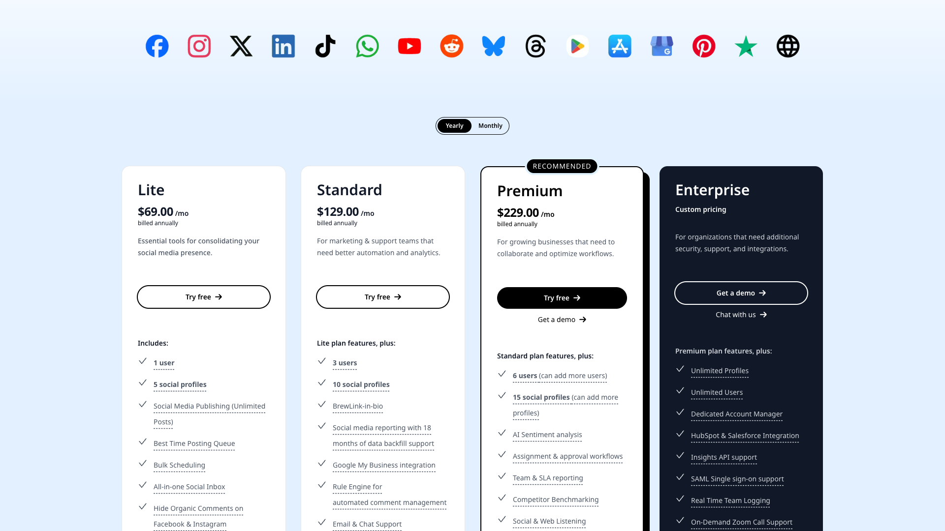 Pricing page showing simple pricing structure