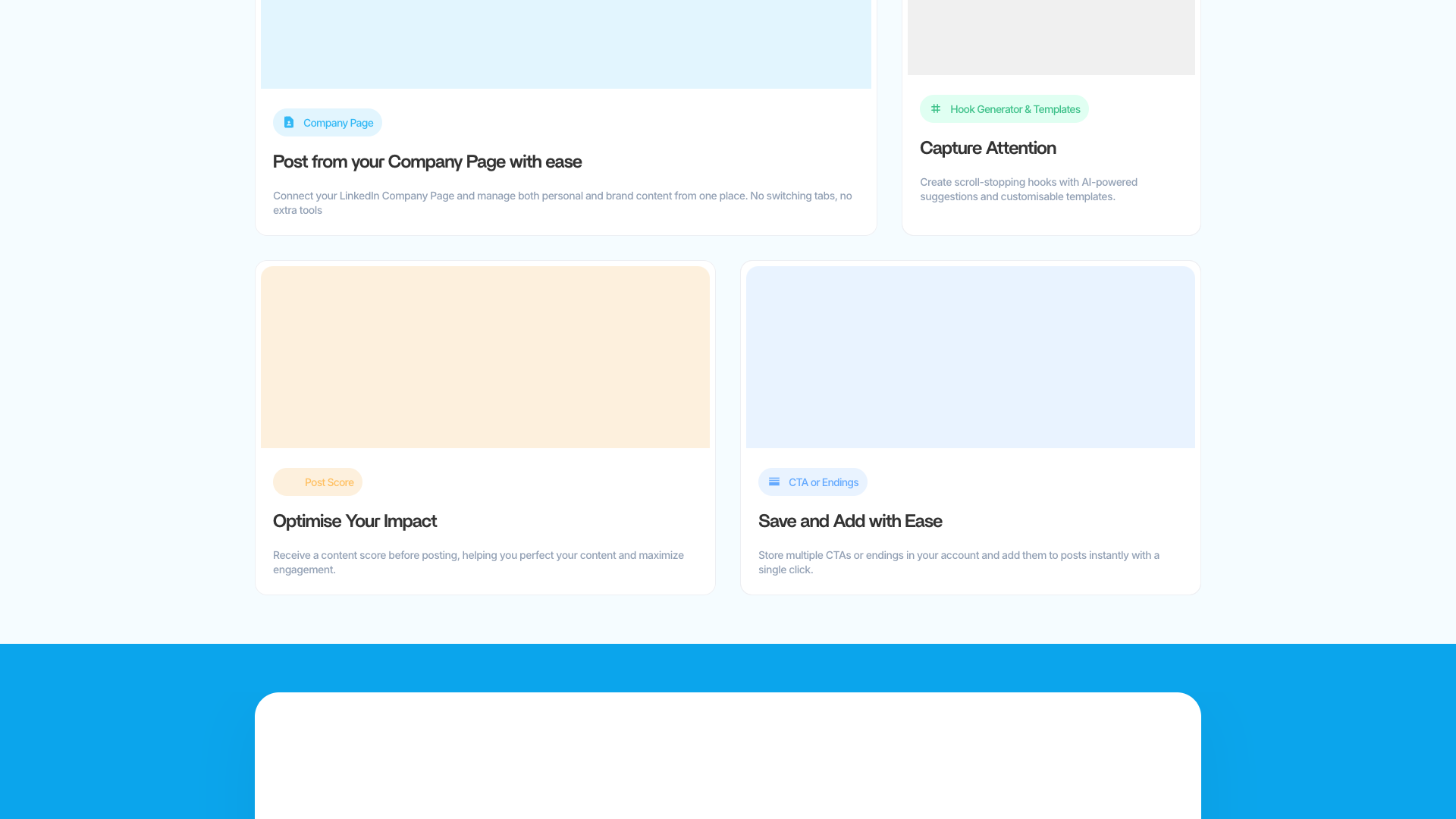 Contact section on homepage for customer support