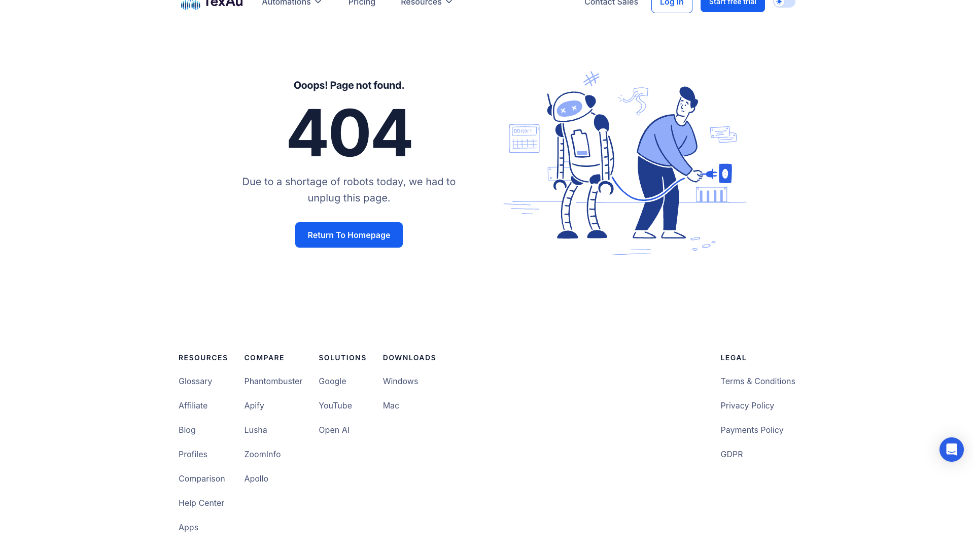 Automation store page showcasing no-code automations and workflows