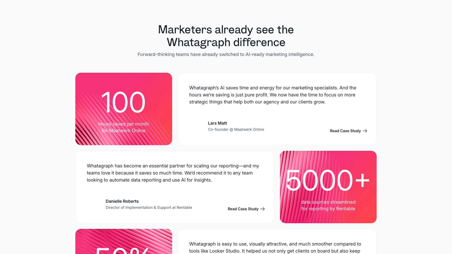 Testimonials section showcasing user experiences