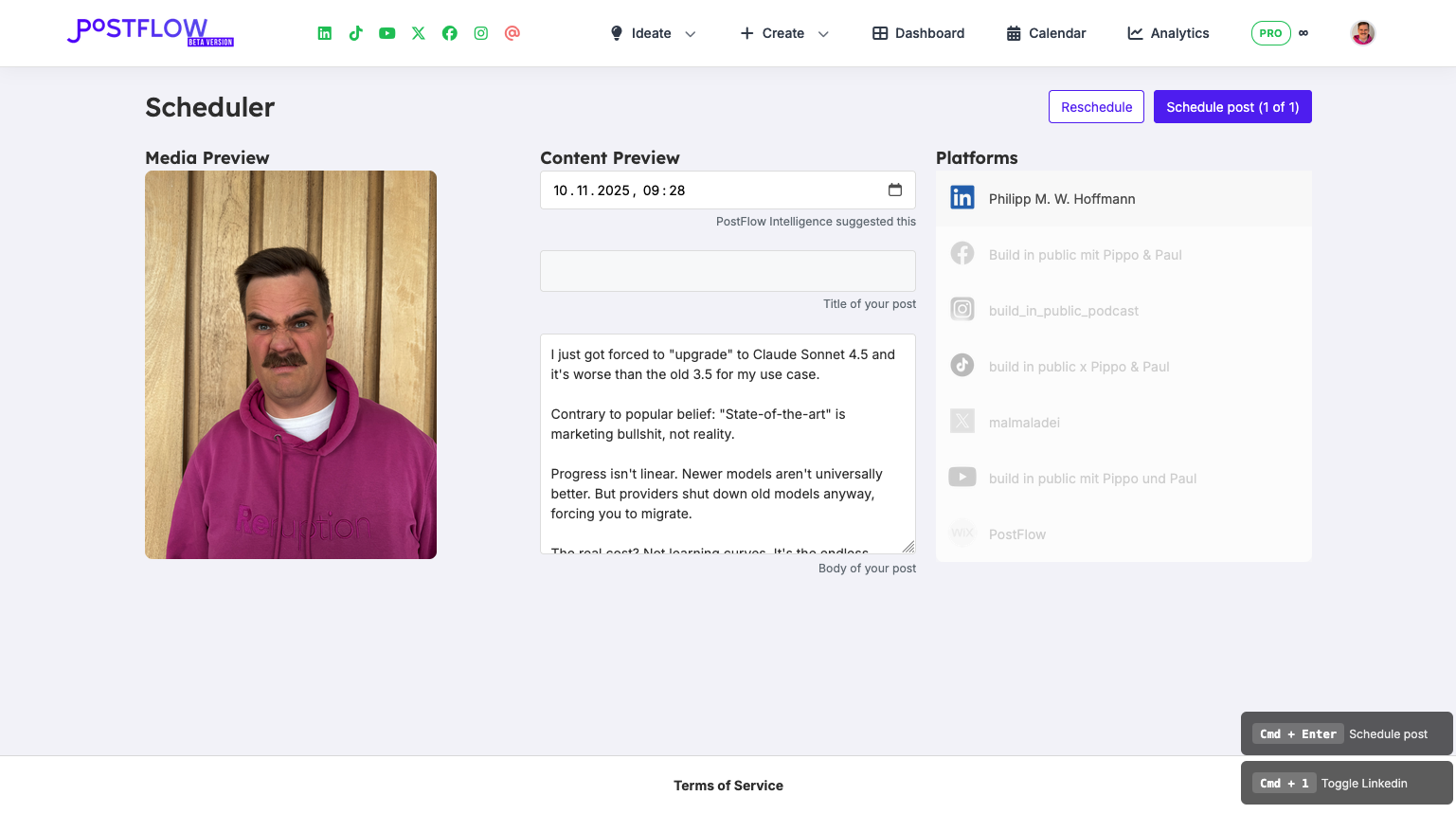 Schedule and auto-publish LinkedIn posts at the best times