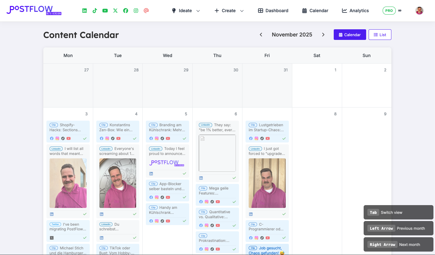 Manage your LinkedIn content calendar